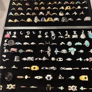 Lot of  50 + Elegant Gold and Silver toned Women's Fashion Rings